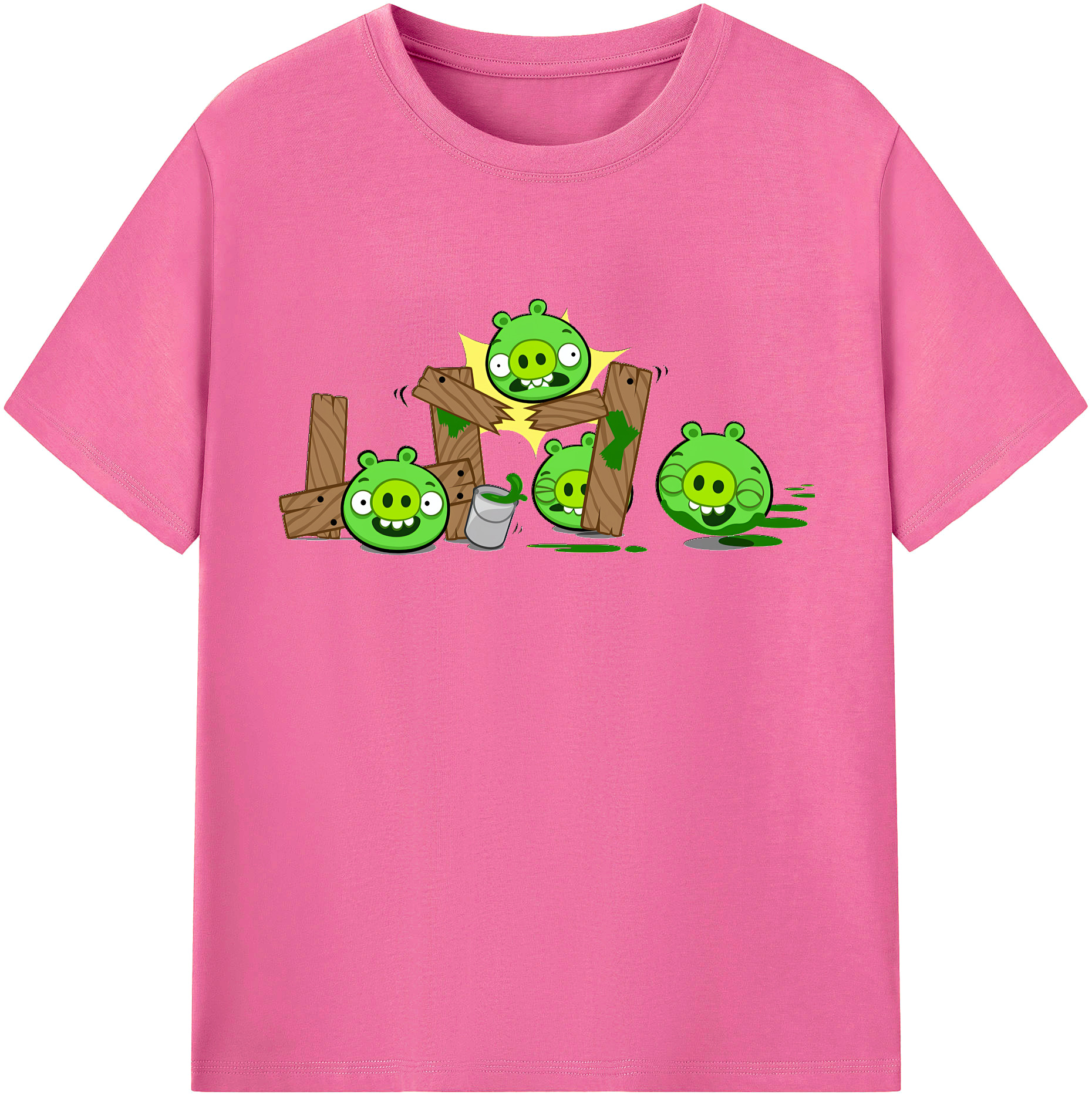 （画像用） Angry Birds アングリーバード レディースカジュアルプリントTシャツ（綿100％）
